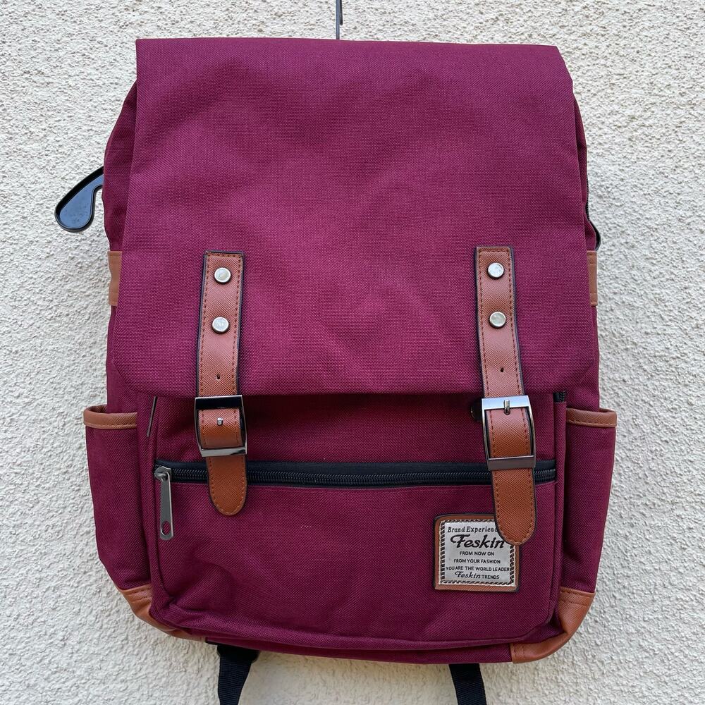 Feskin Maroon Professional Rucksack Backpack Laptop Sleeve *READ*